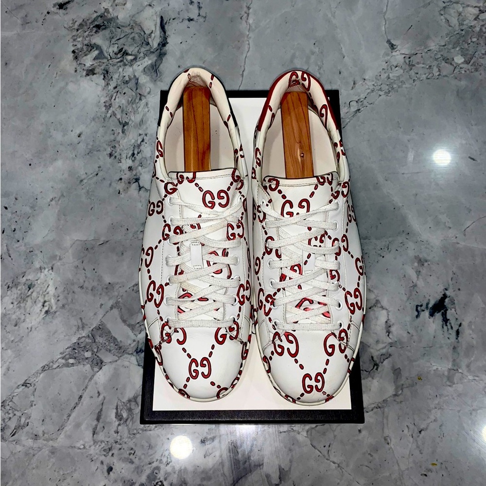 Gucci Ace “gg” Print Sneakers